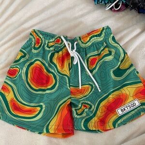 Men's Athletic Shorts - Green and Red